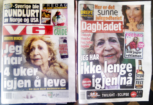 Like forsider i VG og Dagbladet